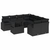 vidaXL Garden Sofa Set 9 pcs Black Poly Rattan