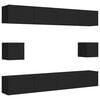vidaXL 6 Piece TV Cabinet Set Black Engineered Wood