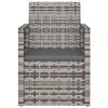 vidaXL 3 Piece Outdoor Lounge Set with Cushions Poly Rattan Grey