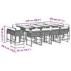 vidaXL 13 Piece Garden Dining Set with Cushions Light Grey Poly Rattan