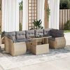 vidaXL 8 Piece Garden Sofa Set with Cushions Beige Poly Rattan