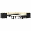 vidaXL 12 Piece Garden Lounge Set with Cushions Poly Rattan Black