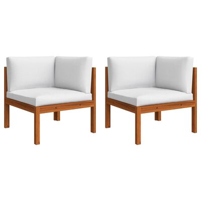 vidaXL 5 Piece Garden Lounge Set with Cushions Cream Solid Acacia Wood