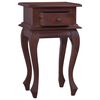 vidaXL Bedside Table Classical Brown 35x30x60 cm Solid Mahogany Wood