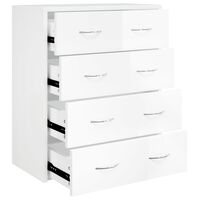 vidaXL Sideboard with 4 Drawers 60x30.5x71 cm High Gloss White