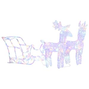 vidaXL Reindeer And Sleigh Christmas Decoration | Colourful