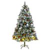 vidaXL Artificial Hinged Christmas Tree 300 LEDs & Ball Set 180 cm