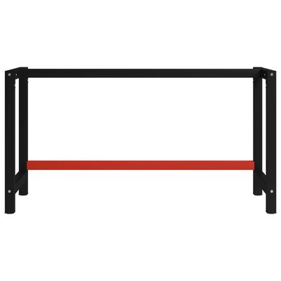 vidaXL Work Bench Frame Metal 150x57x79 cm Black and Red