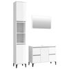 vidaXL 3 Piece Bathroom Furniture Set High Gloss White Engineered Wood