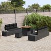 vidaXL Garden Sofa Set with Cushion 9 pcs Black Poly rattan
