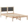 vidaXL Bed Frame with Headboard Dark Grey 135 x 190 cm Solid Pine Wood