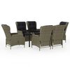vidaXL 7 Piece Garden Dining Set Brown