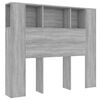 vidaXL Headboard Cabinet Grey Sonoma 120x18,5x102,5 cm