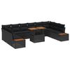 vidaXL Garden Sofa Set 11 pcs Black Poly Rattan