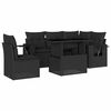 vidaXL 6 Piece Garden Sofa Set with Cushions Black Poly Rattan