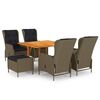 vidaXL 7 Piece Garden Dining Set Brown