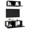 vidaXL 2 Piece TV Cabinet Set Black Engineered Wood