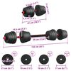 vidaXL 2-in-1 Dumbbell Set Black and Red 121 x 19.5 x 19.5 cm