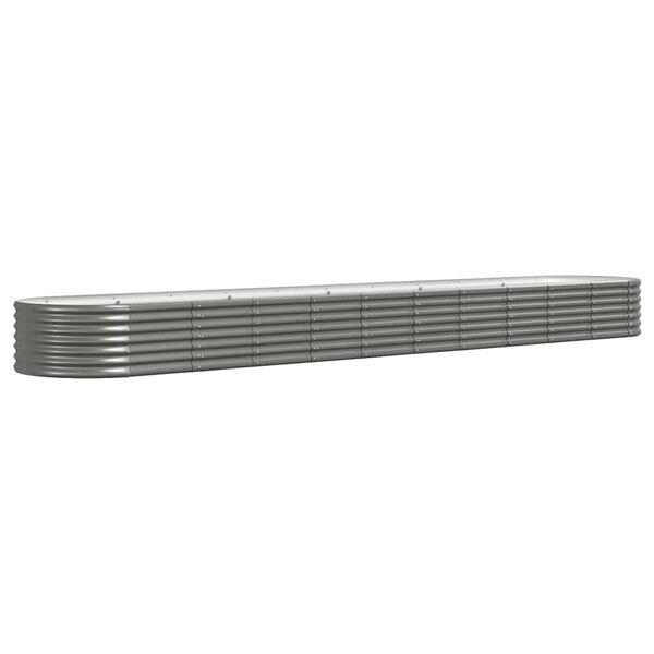 vidaXL Garden Raised Bed Galvanised Steel 440x80x36 cm Grey