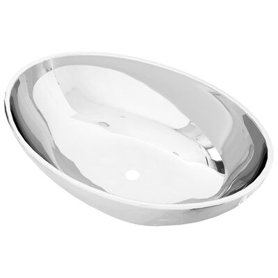 vidaXL Wash Basin 40x33x13.5 cm Ceramic Silver