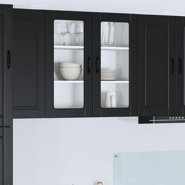 vidaXL Kitchen Cabinet with Door Black 80 x 31 x 80 cm Engineered Wood