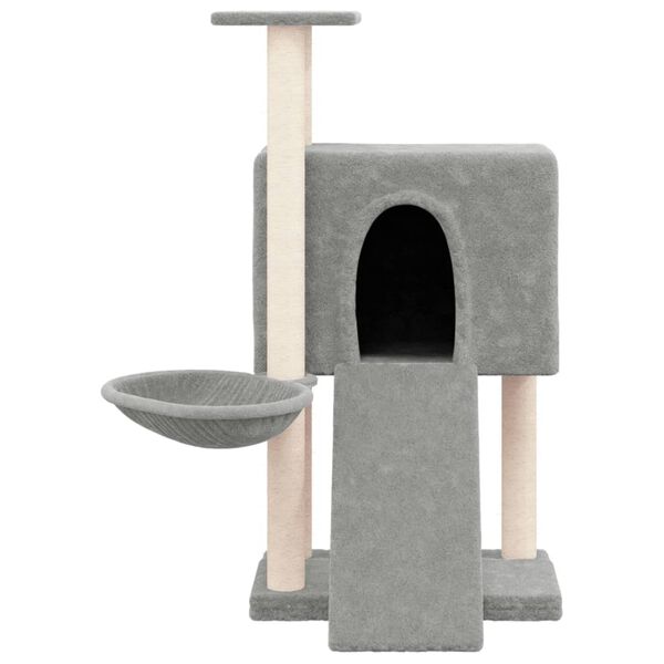 vidaXL Cat Tree with Sisal Scratching Posts Light Grey 96 cm