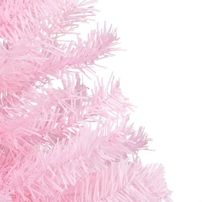 vidaXL Artificial Pre-lit Christmas Tree with Stand Pink 150 cm PVC