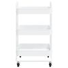 vidaXL 3-Tier Trolley White 43x34x79 cm Steel