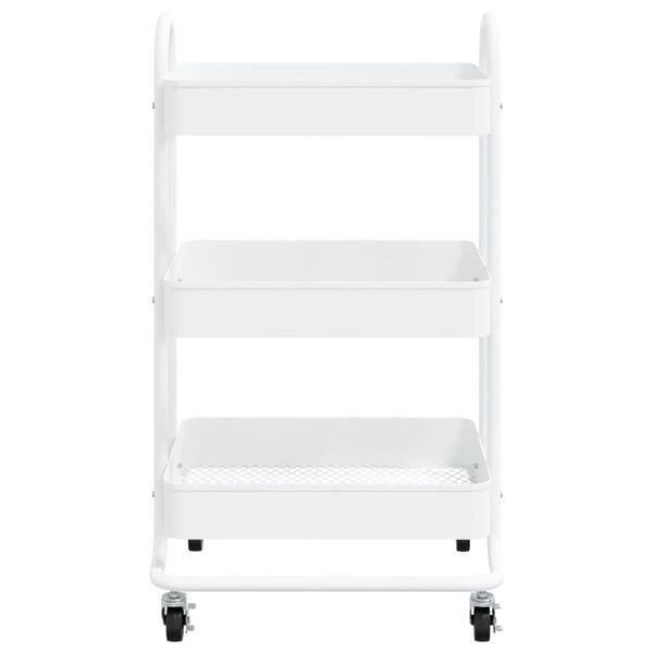 vidaXL 3-Tier Trolley White 43x34x79 cm Steel