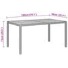 vidaXL Garden Table 150x90x75 cm Acacia Wood and Poly Rattan Grey