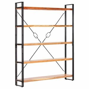 vidaXL 5-Tier Bookcase 140x30x180 cm Solid Acacia Wood