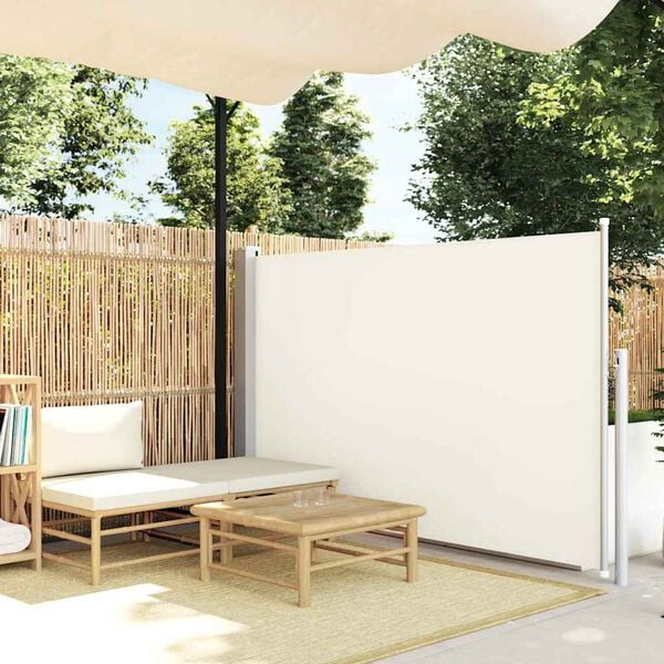 vidaXL Patio Retractable Side Awning 140x500 cm Cream
