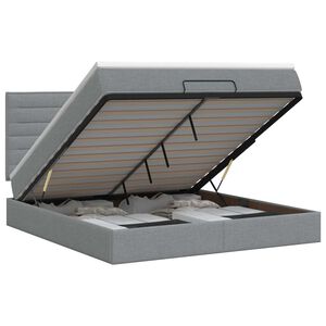 vidaXL Ottoman Bed with Mattress Dark Grey 137 x 190 cm Fabric