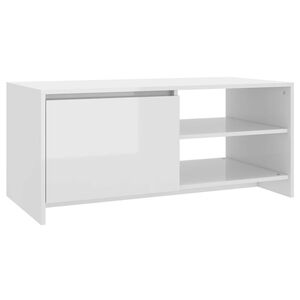 vidaXL Coffee Table | High gloss white | Engineered wood | 102 x 50 x 45 cm