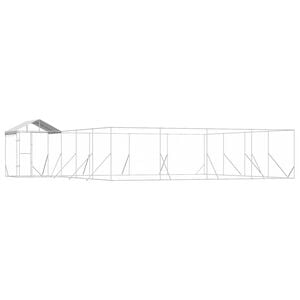 vidaXL Outdoor Dog Kennel with Roof Silver 10x8x2.5 m Galvanised Steel