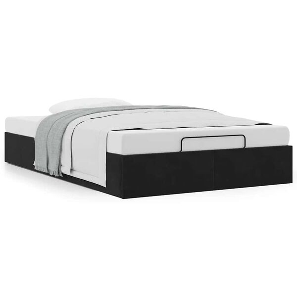 vidaXL Ottoman Storage Bed Frame No Mattress Black King Single Velvet