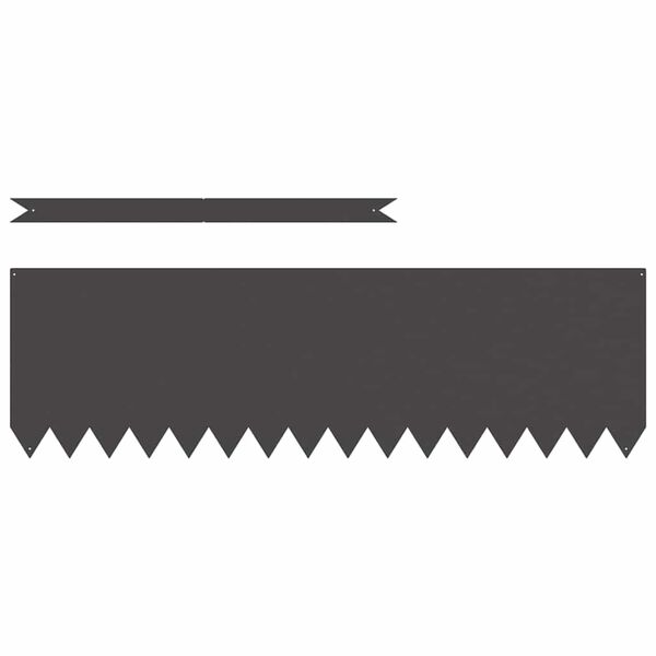 vidaXL Lawn Edging 20 pcs Black 100 x 0.05 x 30 cm Cold Rolled Steel