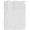 vidaXL Bedside Cabinet High Gloss White 30x30x40 cm Engineered Wood