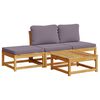 vidaXL 4 Piece Garden Lounge Set with Cushions Solid Wood Acacia
