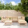 vidaXL 7 Piece Garden Lounge Set with Cushions Solid Wood