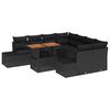 vidaXL Garden Sofa Set 9 pcs Black and Brown