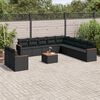 vidaXL 12 Piece Garden Sofa Set with Cushions Black Poly Rattan
