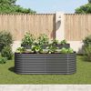 vidaXL Garden Raised Bed 240x80x81 cm Galvanised Steel Grey