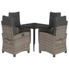 vidaXL 5 Piece Garden Dining Set with Cushions Grey Poly Rattan