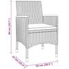 vidaXL 3 Piece Garden Dining Set Poly Rattan Grey