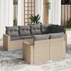 vidaXL 7 Piece Garden Sofa Set with Cushions Beige Poly Rattan