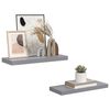 vidaXL Floating Wall Shelves 2 pcs Grey 60x23.5x3.8 cm MDF