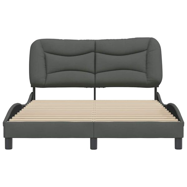 vidaXL Bed Frame without Mattress "Hvar" Dark Grey 152x203 cm Queen Fabric