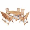 vidaXL 7 Piece Outdoor Dining Set with Folding Chairs Solid Teak Wood