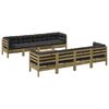 vidaXL 9 Piece Garden Sofa Set with Cushions Impregnated Wood Pine